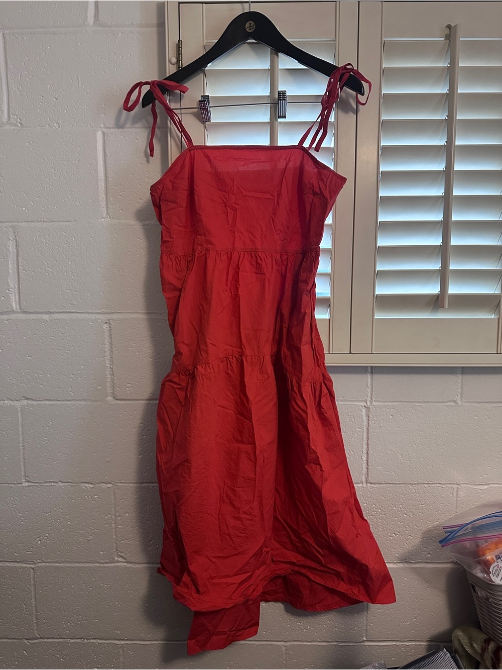 Who What Wear Target Red Tie-Shoulder Sundress